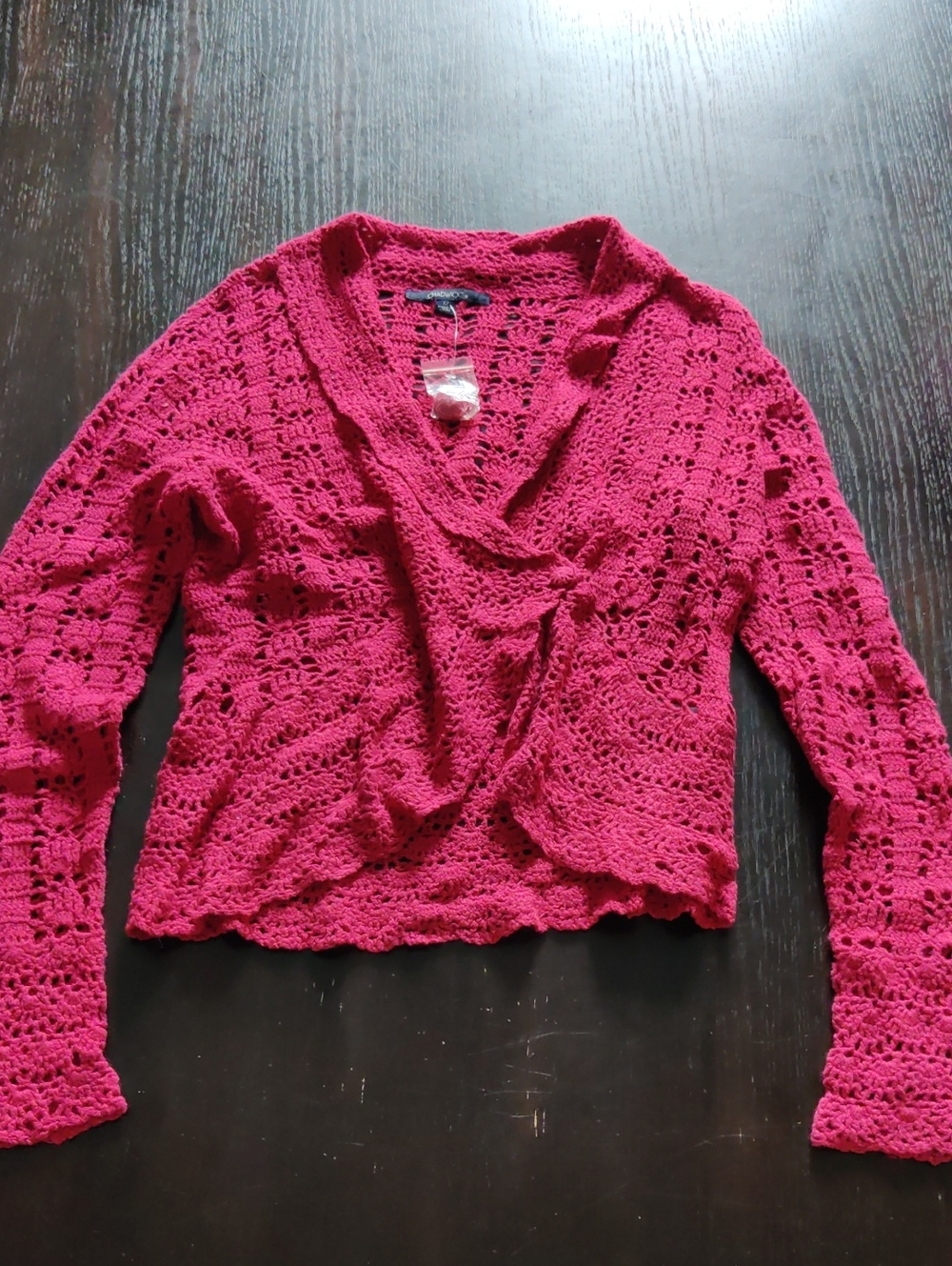 Chadwicks Open-Knit Cowl Neck Sweater - Red